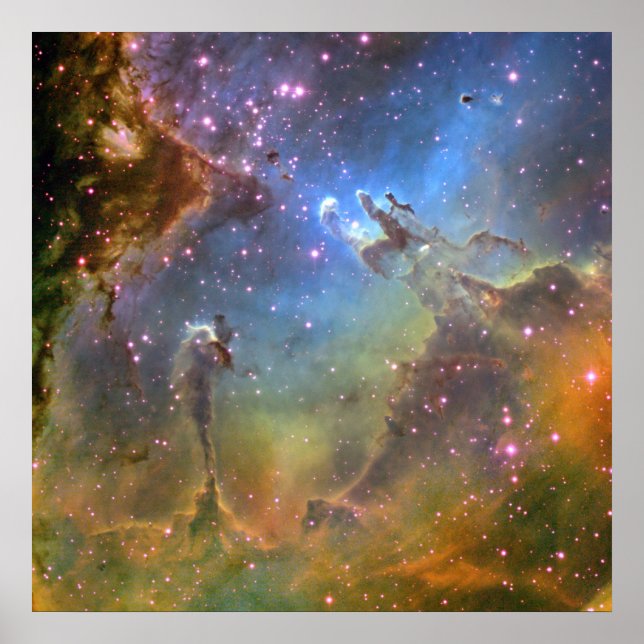 Póster Imagen de campo amplio de la nebulosa águila (Frente)