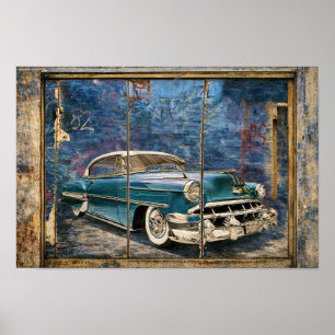 Póster Imagen de Chevy de '54 en pared