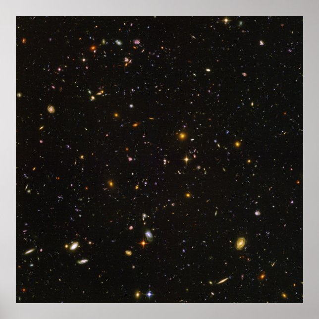 Póster Imagen de espacio de campo ultraprofundo Hubble (Frente)