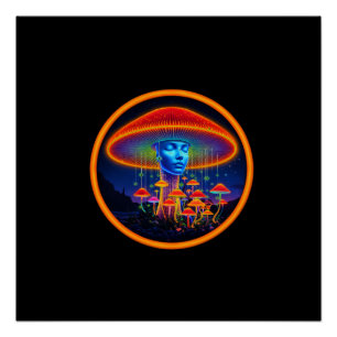 Póster Imagen de fantasía Dama oscura con sombrero de hon