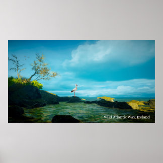 Póster Imagen de garza gris para Poster