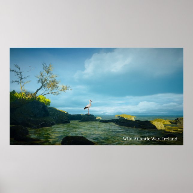 Póster Imagen de garza gris para Poster (Frente)