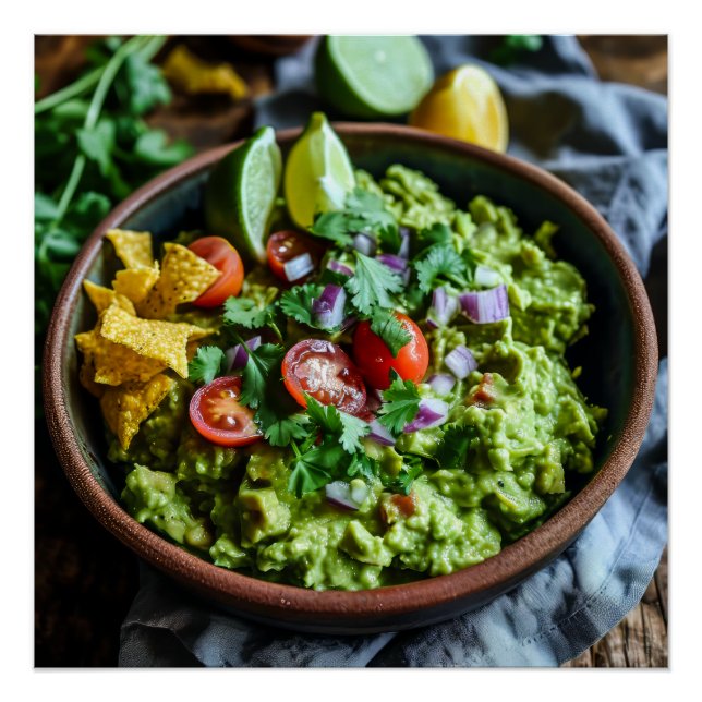 Póster Imagen de Guacamole Stock (Anverso)