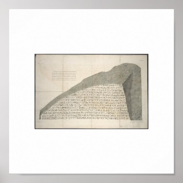 Póster Imagen de Heirogyphs en Piedra Rosetta 1810 (Frente)