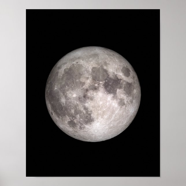 Póster Imagen de la NASA en luna llena (Frente)