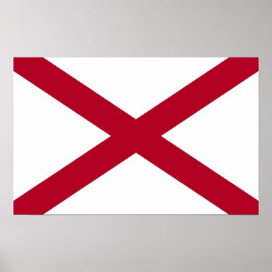 Póster Imagen de lienzo con bandera de Alabama, EE.UU.