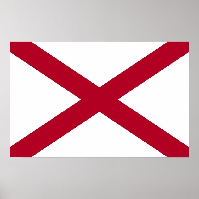 Póster Imagen de lienzo con bandera de Alabama, EE.UU. (Frente)