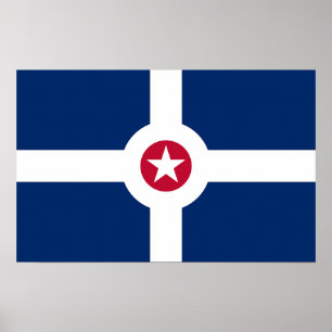 Póster Imagen de lienzo con bandera de Indianápolis, EE.U