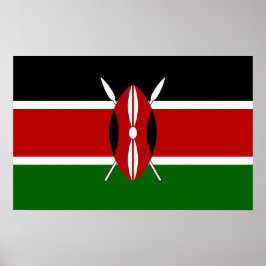Póster Imagen de lienzo con bandera de Kenia