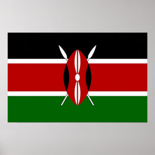 Póster Imagen de lienzo con bandera de Kenia
