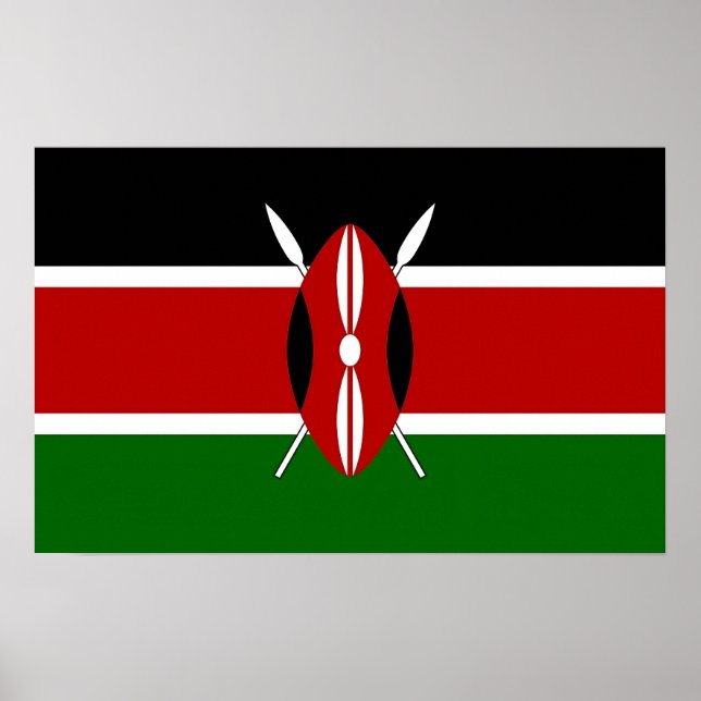 Póster Imagen de lienzo con bandera de Kenia (Frente)