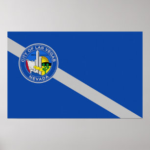 Póster Imagen de lienzo con bandera de Las Vegas City, EE