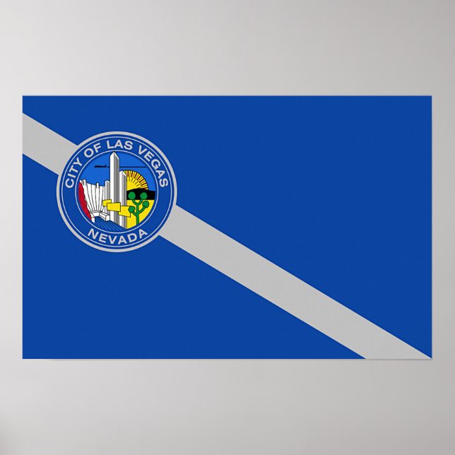 Póster Imagen de lienzo con bandera de Las Vegas City, EE (Frente)