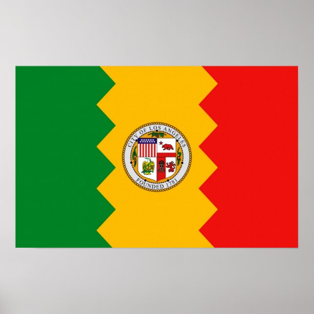Póster Imagen de lienzo con bandera de Los Ángeles, Calif (Frente)