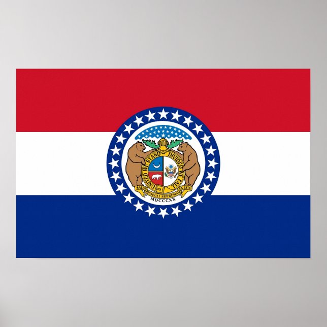 Póster Imagen de lienzo con bandera de Misuri, EE.UU. (Frente)