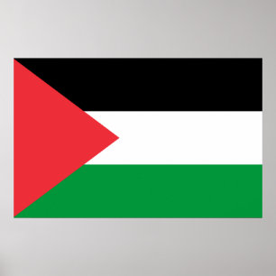 Póster Imagen de lienzo con bandera de Palestina