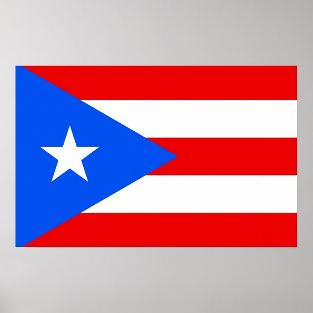 Póster Imagen de lienzo con bandera de Puerto Rico, EE.UU (Frente)