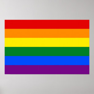 Póster Imagen de lienzo con bandera LGBT arcoiris