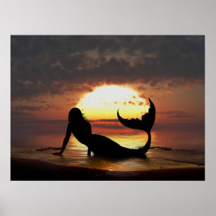 Póster Imagen de lienzo de sirena de existencia de Julie 