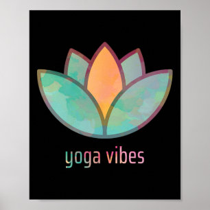 Póster Imagen de loto de vibraciones de yoga en diseño de