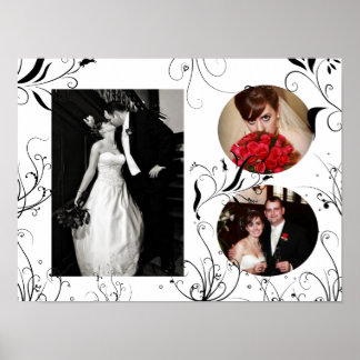 Póster Imagen de marco de foto de boda elegante