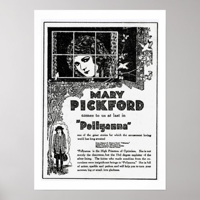 Póster Imagen de Mary Pickford Pollyanna Movie Ad (Frente)