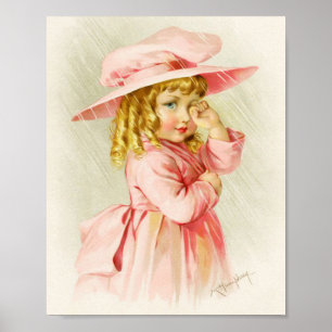 Póster Imagen de Maud Humphrey Chica en lluvia