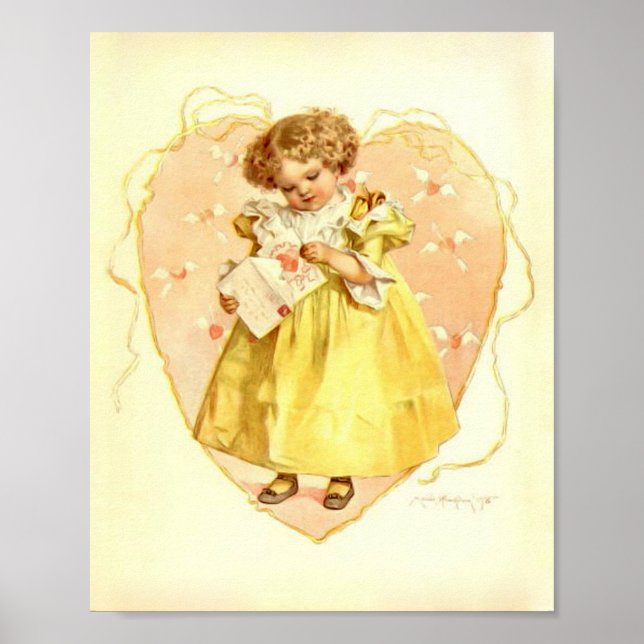 Póster Imagen de Maud Humphrey con tarjeta de San Valentí (Frente)