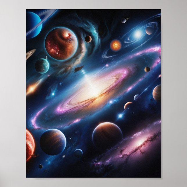 Póster Imagen de planetas (Frente)