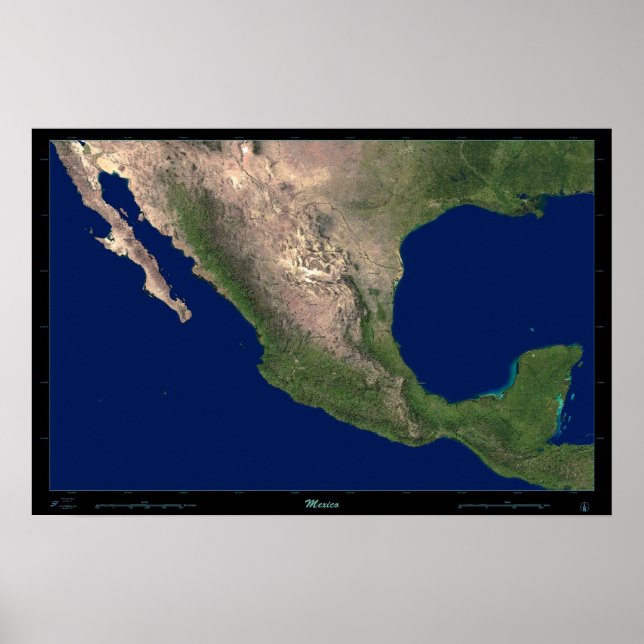 Póster Imagen de poster satelital de México (Frente)