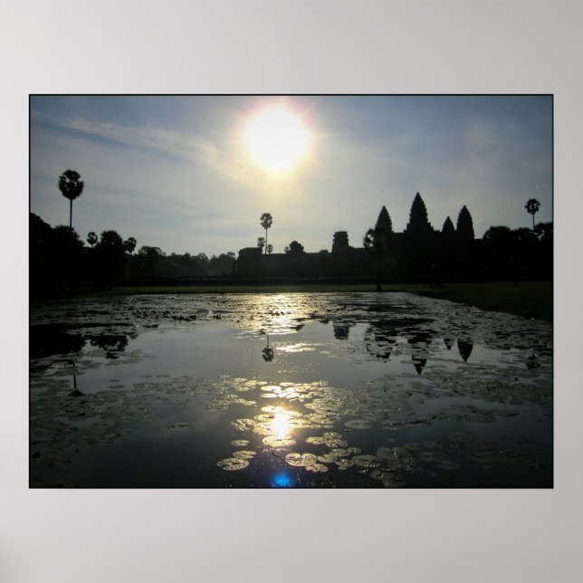 Póster Imagen de silueta de Angkor Wat Cambodia por la ma (Frente)