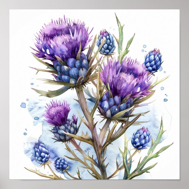 Póster Imagen de Thistart Print, Poster de Wildflowers (Frente)