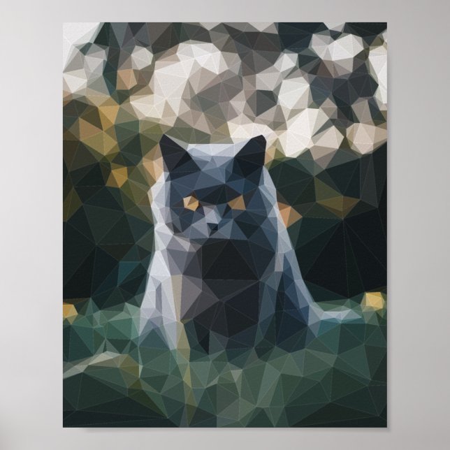 Póster Imagen de un gato negro malvado (Frente)