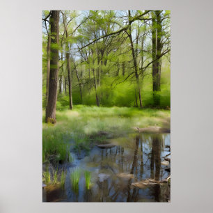 Póster Imagen de un paisaje forestal en un pantano