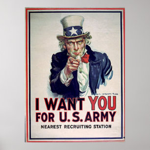 Póster Imagen de Uncle Sam Army de 1915