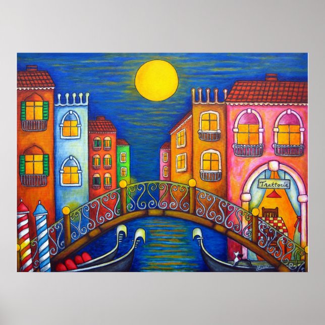 Póster Imagen de Venecia bajo luz lunar de Lisa Lorenz (Frente)