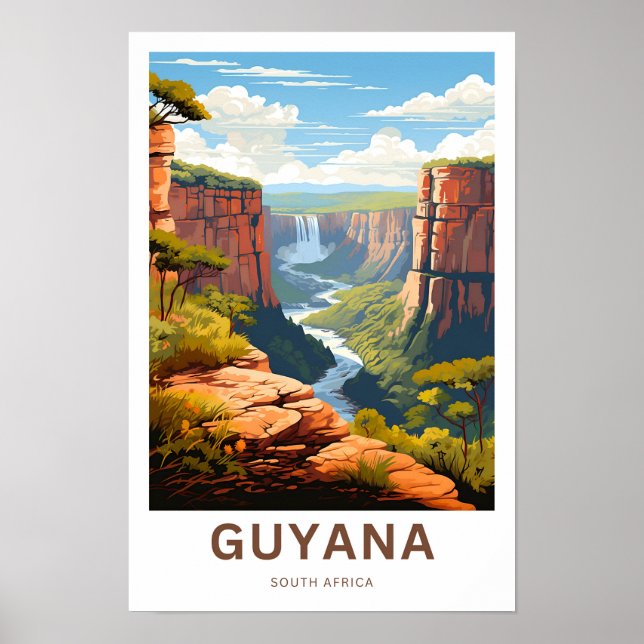 Póster Imagen de viaje de Guyana Sudáfrica (Frente)