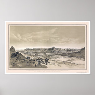 Póster Imagen del Gran Cañón Virgen, por Dutton 1882