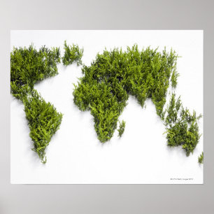 Póster imagen del mapa del mundo
