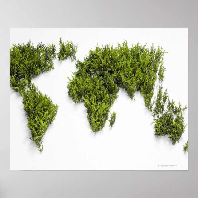 Póster imagen del mapa del mundo (Frente)