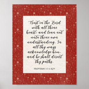 Póster Imagen del versículo bíblico Proverbios 3:5-6 KJV