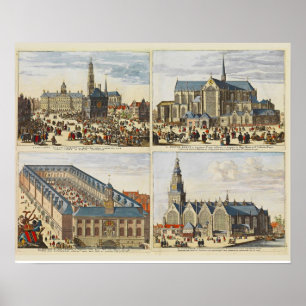 Póster Imagen del vintage, vistas de Amsterdam