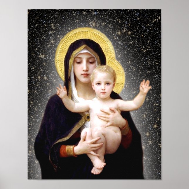 PÓSTER IMAGEN DEVOCIONAL DE JESÚS Y MARY. (Frente)