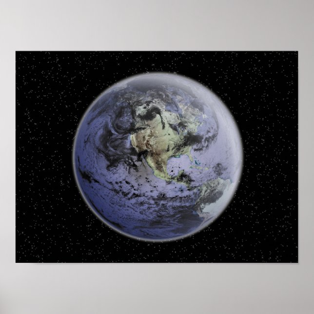Póster Imagen digitalmente mejorada de la Tierra Plena (Frente)