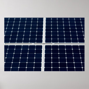 Póster Imagen divertida de un panel de energía solar
