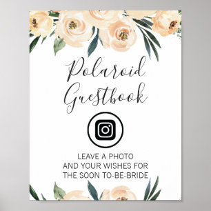 Póster Imagen editable de signo de desayuno nupcial flora