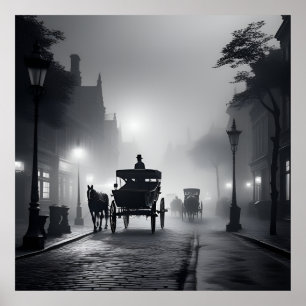 Póster Imagen en blanco y negro de los días antiguos