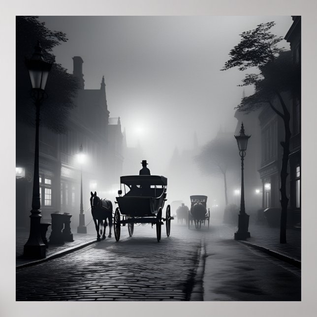 Póster Imagen en blanco y negro de los días antiguos (Frente)