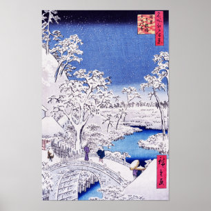 Póster Imagen en el puente de Utagawa Hiroshige
