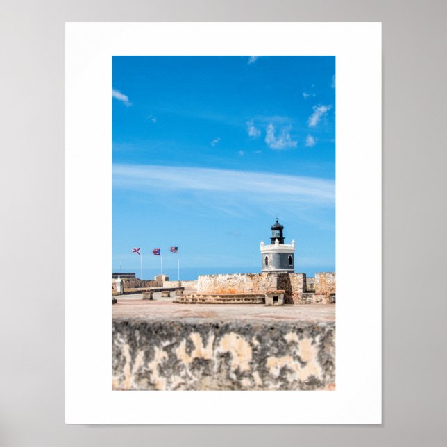 Póster Imagen fotográfica del faro antiguo de San Juan/ (Frente)